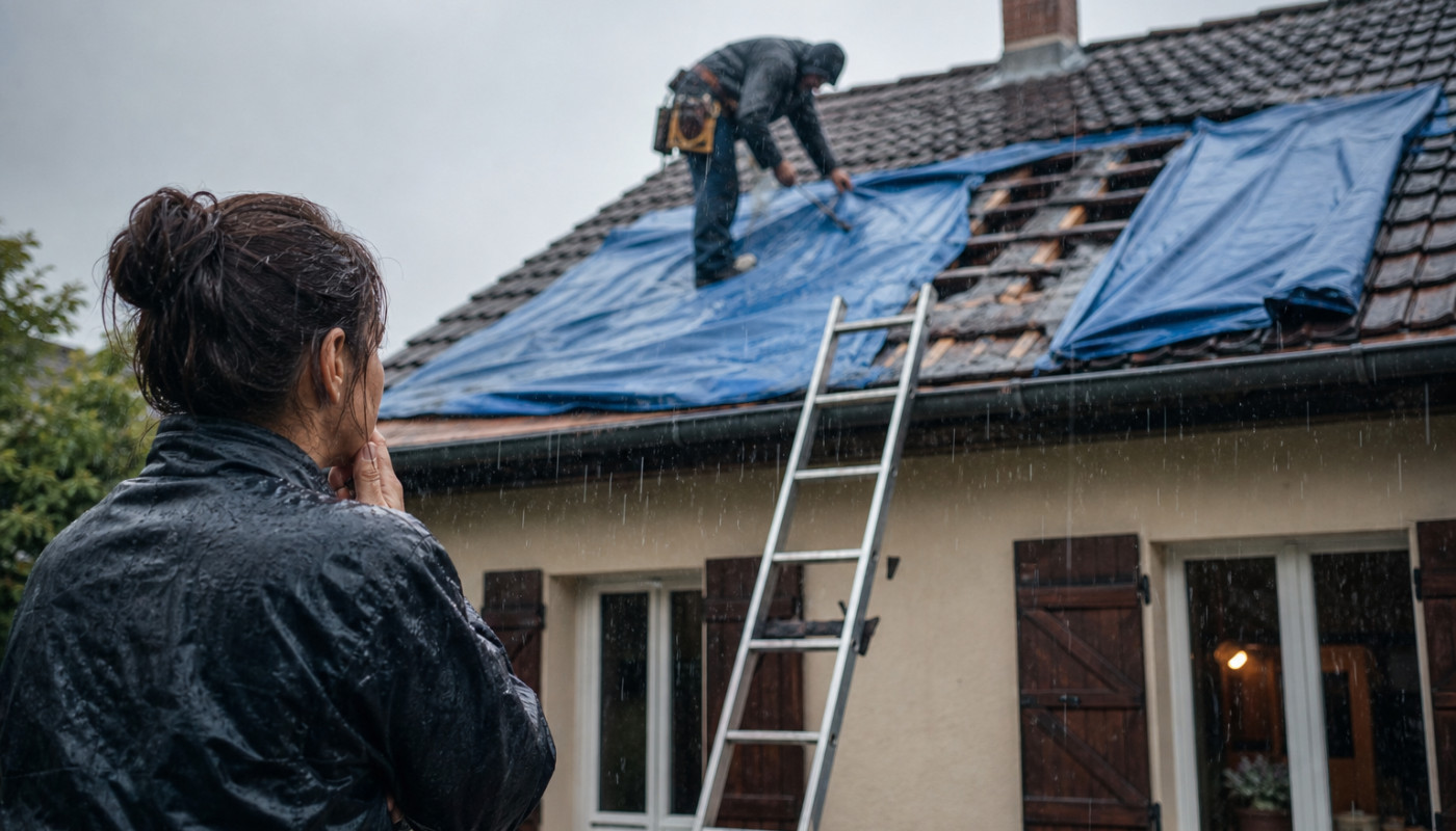 Le jour où ma toiture a lâché : récit d’un dépannage efficace sous la pluie